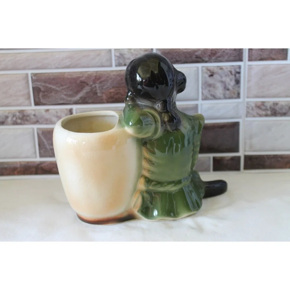 Vintage Royal Copley Art Pottery Asian Girl Planter Chinese Oriental Vase 1950's